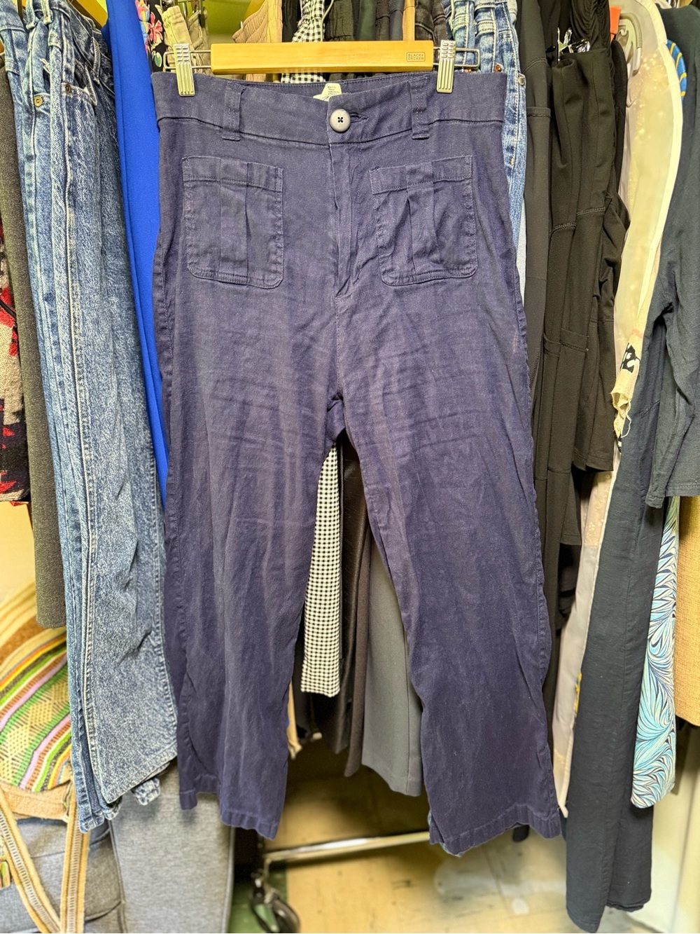 Wide Leg High Waisted Linen Blend Pants